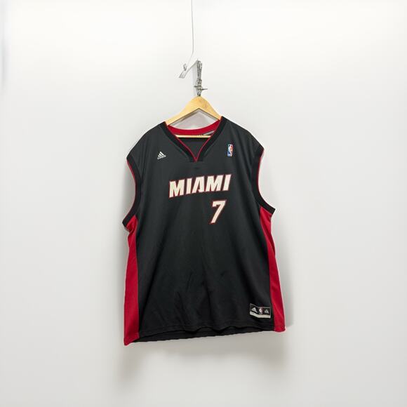 Adidas NBA Miami Heat Goran Dragic #7 Jersey Men’s XXL Black Red Basketball - Picture 1 of 13